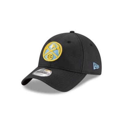 Black Denver Nuggets Hat - New Era NBA Waxed Canvas 9TWENTY Adjustable Caps USA2348709